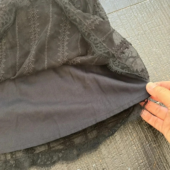 Abercrombie & Fitch Black Mini Lace Dress Spaghetti Straps in Black size XS - Picture 8 of 9